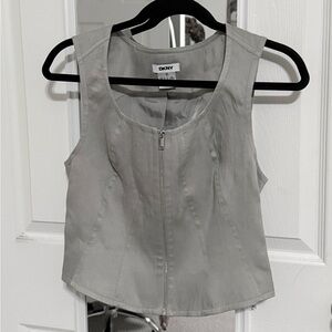 DKNY Gray Corset Top